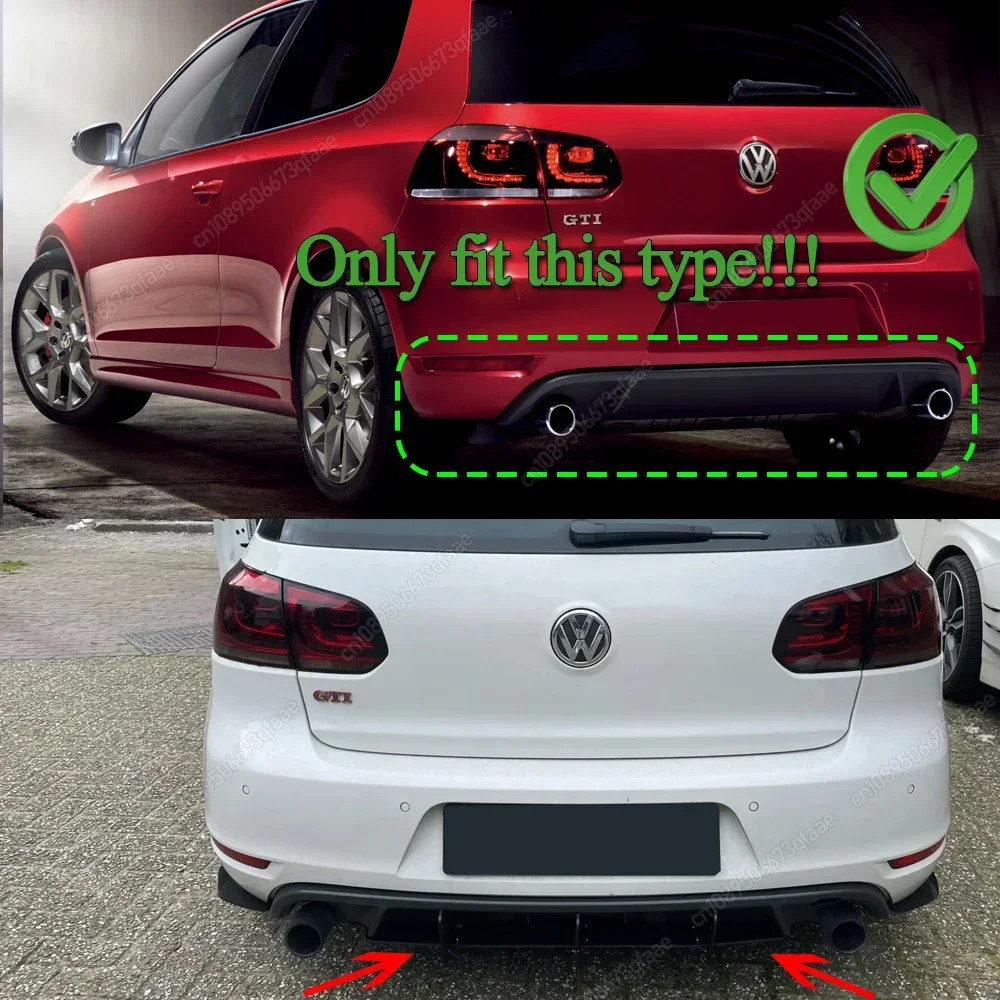 Car Rear Spoiler Blade Wind Blade Auto Protective Accessories For VW Golf 6 MK6 GTI 2009-2013 Hatchback Black Bodykits Tuning