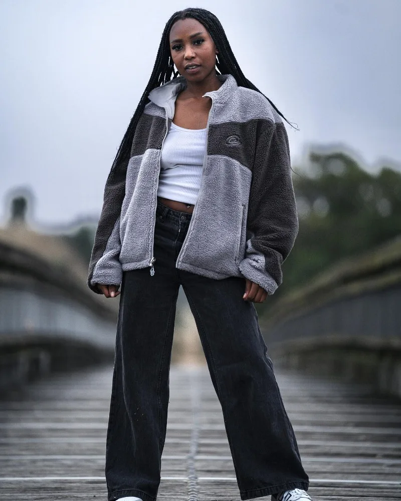 

American Hip-hop Couple Oversized Jacket Y2k Harajuku Embroidery Stitching Plush Warm Coats Women Gothic Retro Streetwear Men