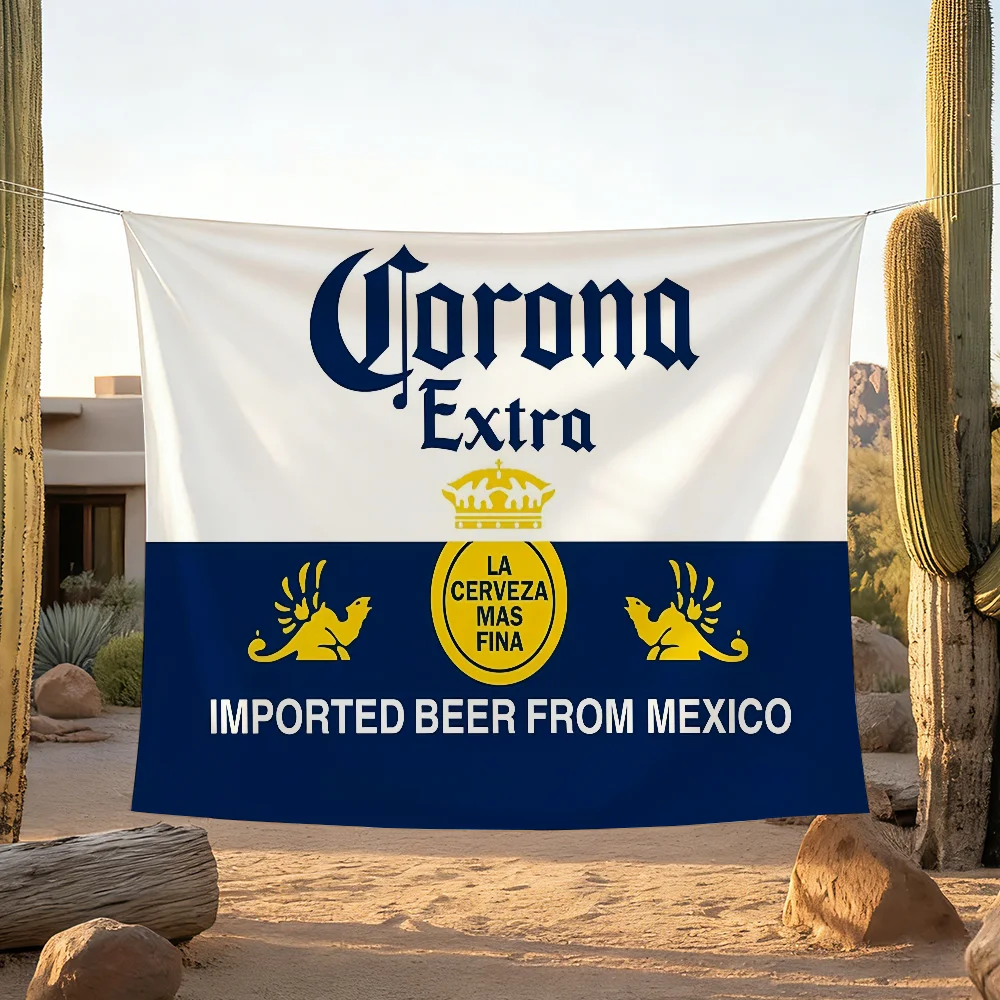 Modische C-Corona E-Extra Bier-Flagge für Wohnzimmer, Zuhause, Wohnheim, Dekoration, Wand, Outdoor, Camping, Party, Banner, Geschenke