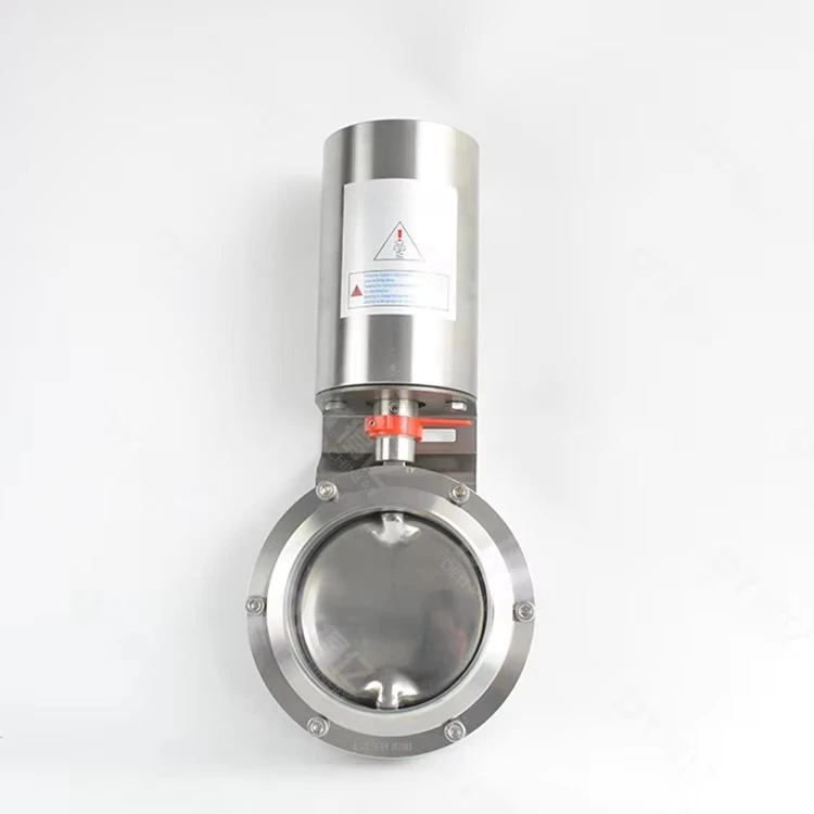 صمام فراشة لحام هوائي من الفولاذ المقاوم للصدأ الصحي