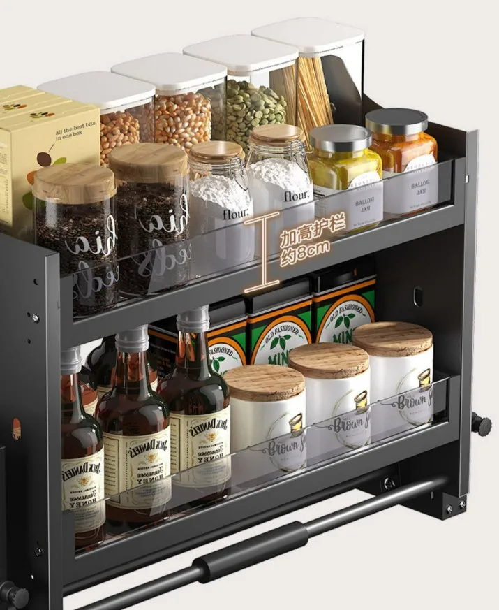 تخزين المطبخ وتنظيم أرفف قابلة للسحب للأسفل، سلة رفع للمصعد، خزانة المطبخ، نظام رفع الخزانة #5