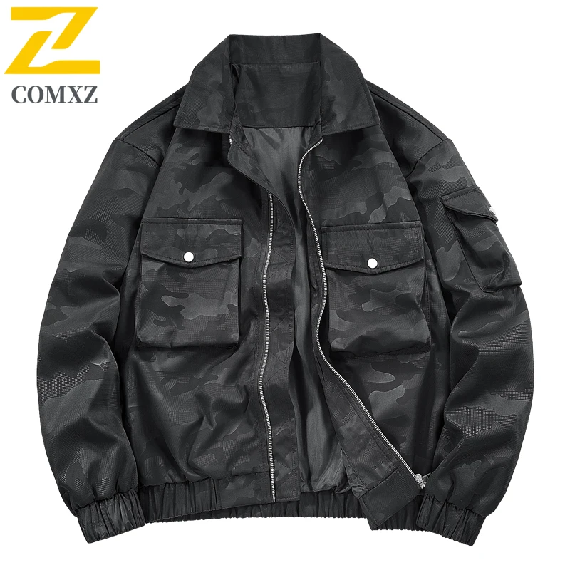 

Камуфляжная мужская повседневная куртка, осенняя модная и универсальная ветрозащитная и дышащая куртка с лацканами, уличная дорожная куртка