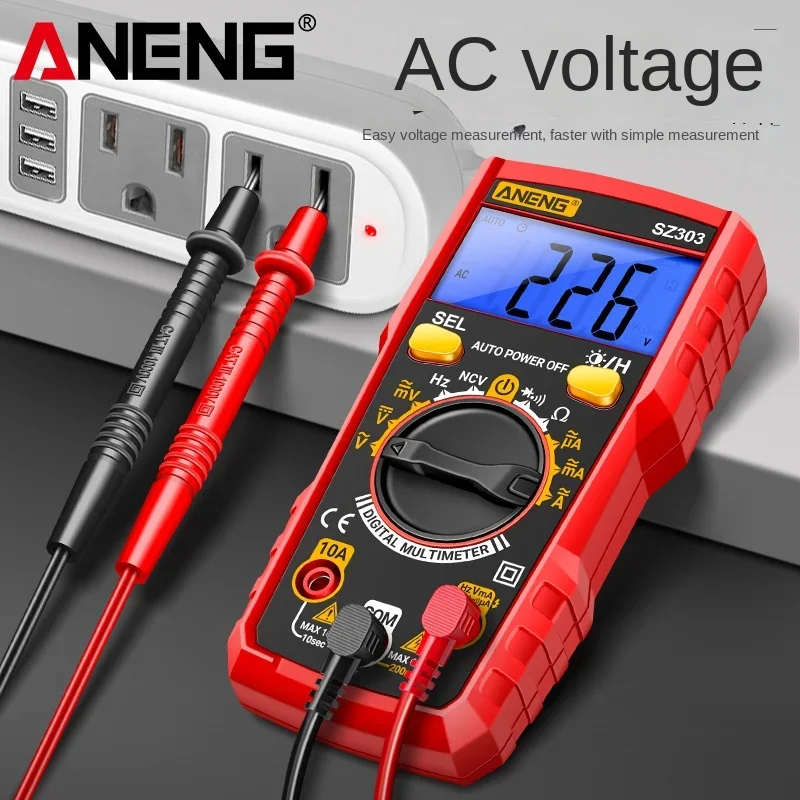 ANENG SZ303 Small Multimeter Digital High-precision Digital Display Multi-function Voltage and Current Meter for Electricians