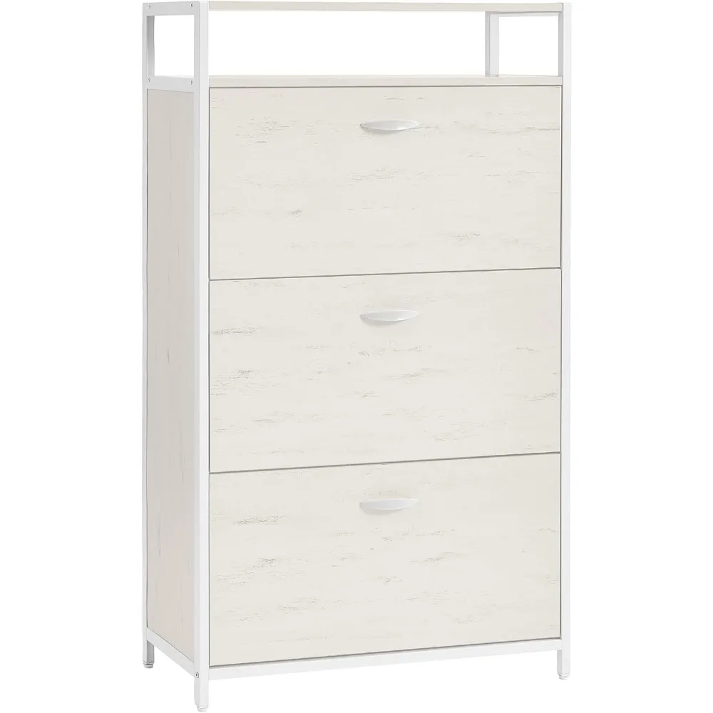 

Shoe Cabinet with 3 Flip Drawers - Adjustable Shoe Storage for 15-24 Pairs, Removable Dividers, Compact Design 11.8 x 3