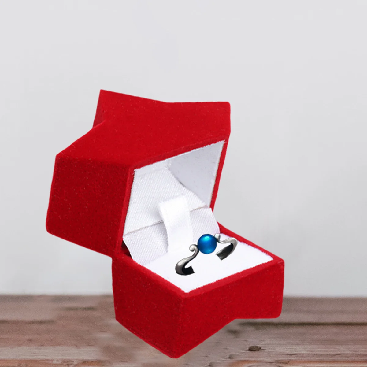 4Pcs Red Creative Pentagram Jewelry Box Holder Exquisite Gift for Women Necklace Earring Ring Storage Case Christmas Packing