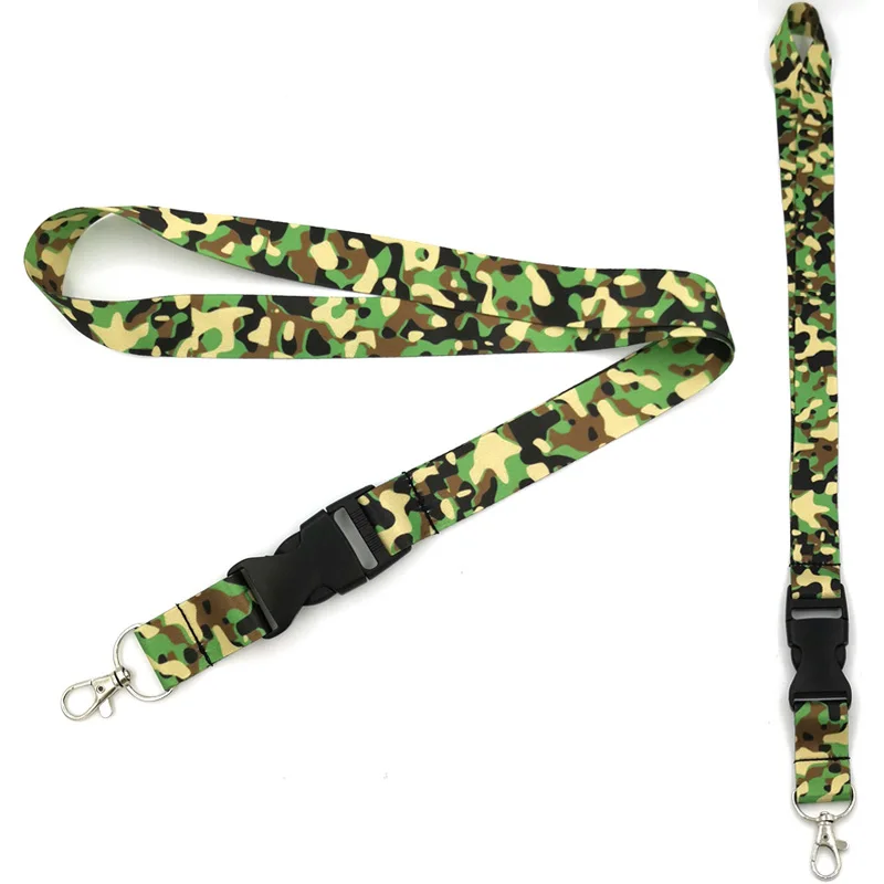 Classic camouflage pattern Neck Strap Lanyards ID badge card holder keychain Mobile Phone Strap Gift Ribbon webbing necklace