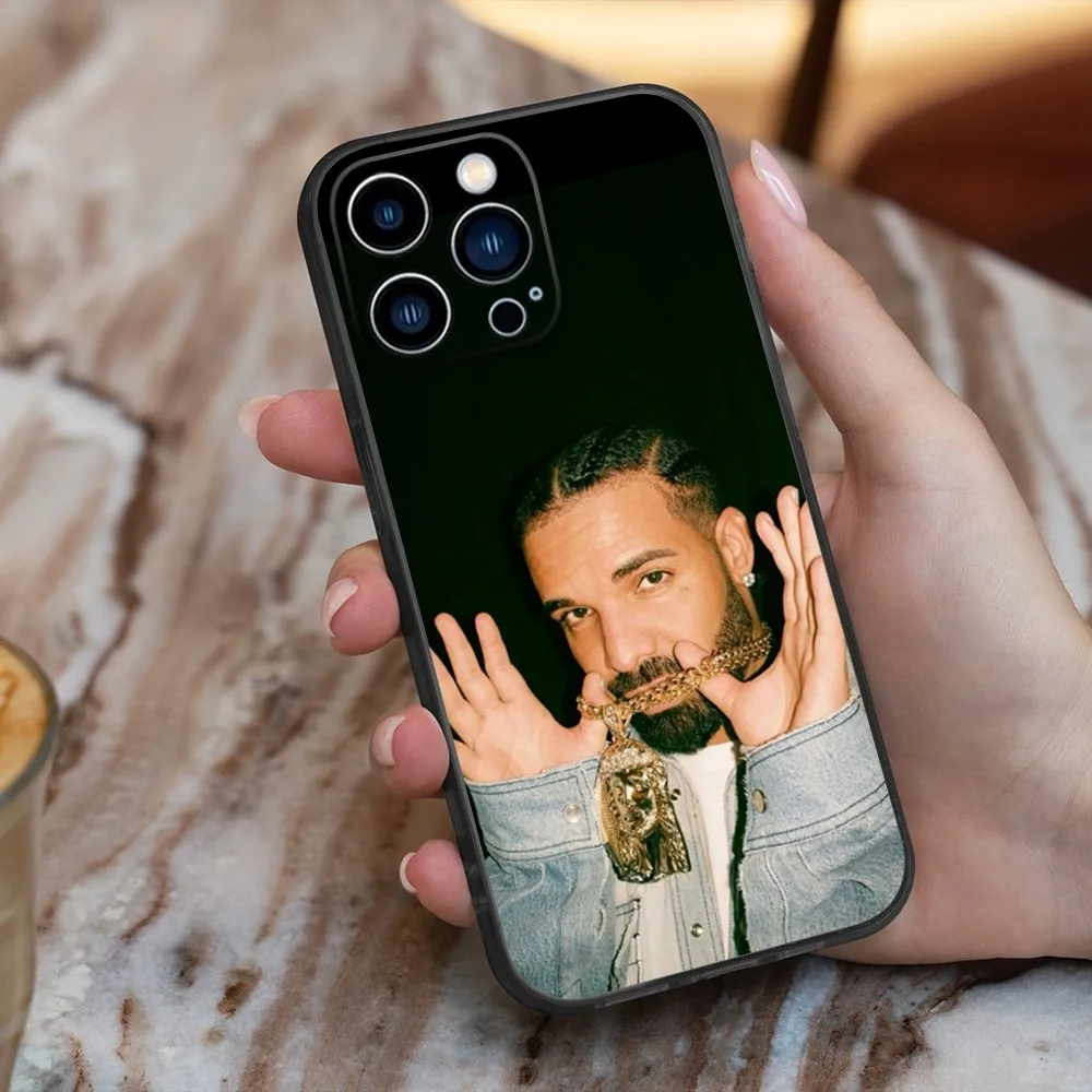 Funda de teléfono Rapper D-Drake para iPhone 16,15,14,13,12,11,Pro,X,XS,Max,XR,Plus,Mini silicona suave negra a prueba de golpes TPU