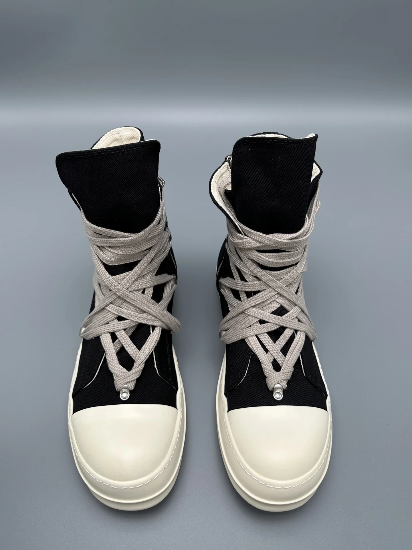 

Men's High Top Shoes Casual Canvas Women's Platform Sneakers Lace Up Luxury Designers Trainers Zip Autumn Flats Black Boots