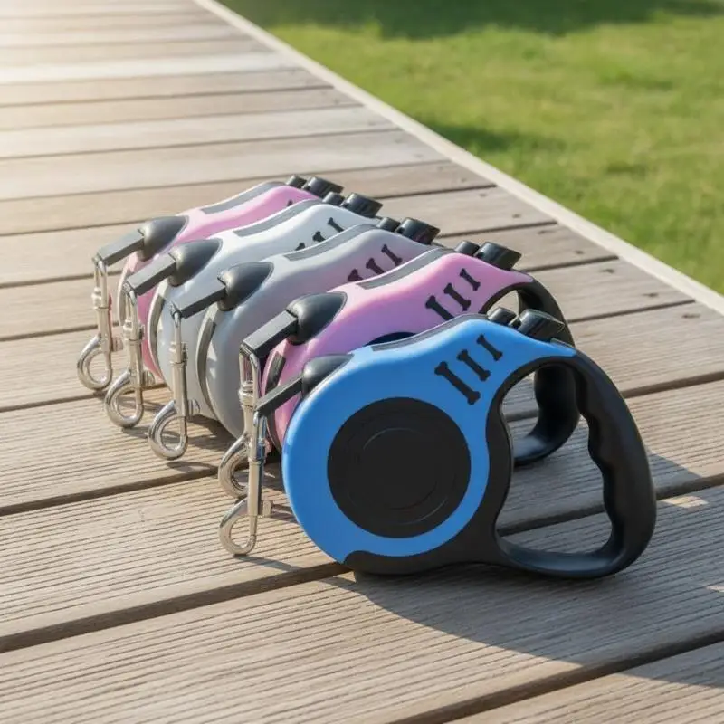Automatic Retractable Dog Leash One Button Lock Anti Slip Handle Durable Rope For Walking Small Medium Pets