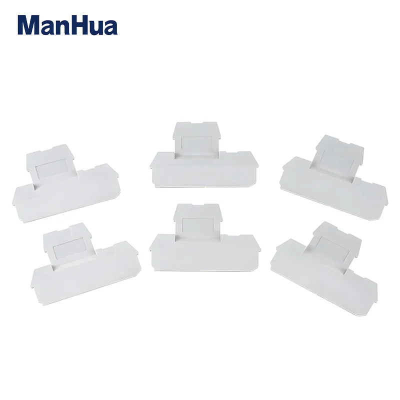 ManHua 10Pcs D-MBKKB2.5 For MBKKB2.5 Terminal Block Accessories End Cover Plate Din Rail Terminal Blocks End Caps
