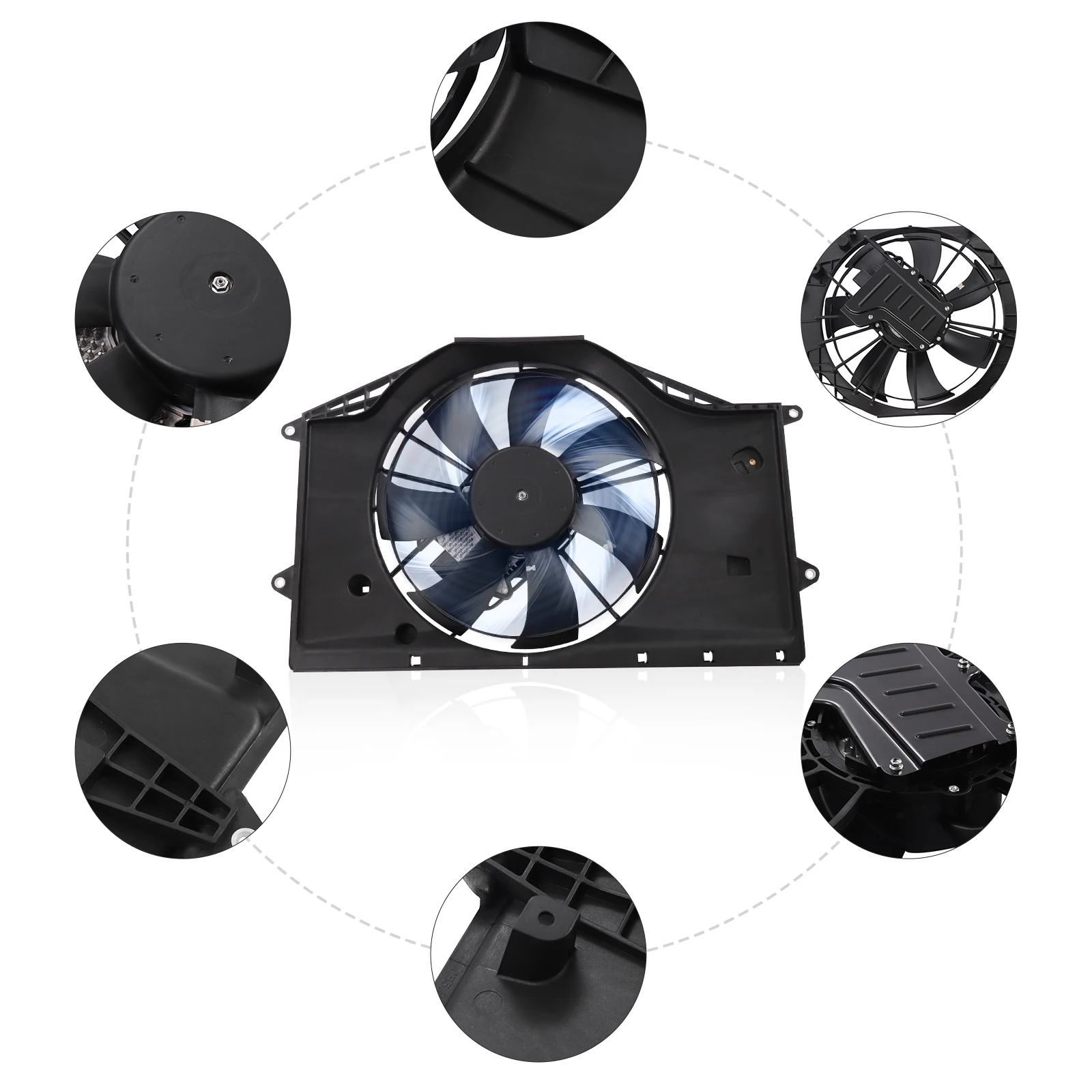 Radiator Electric Cooling Fan Assembly Seven Blades 190305AAA01 For 2016 2017 2018 2019 2020 Honda Civic 1.5L