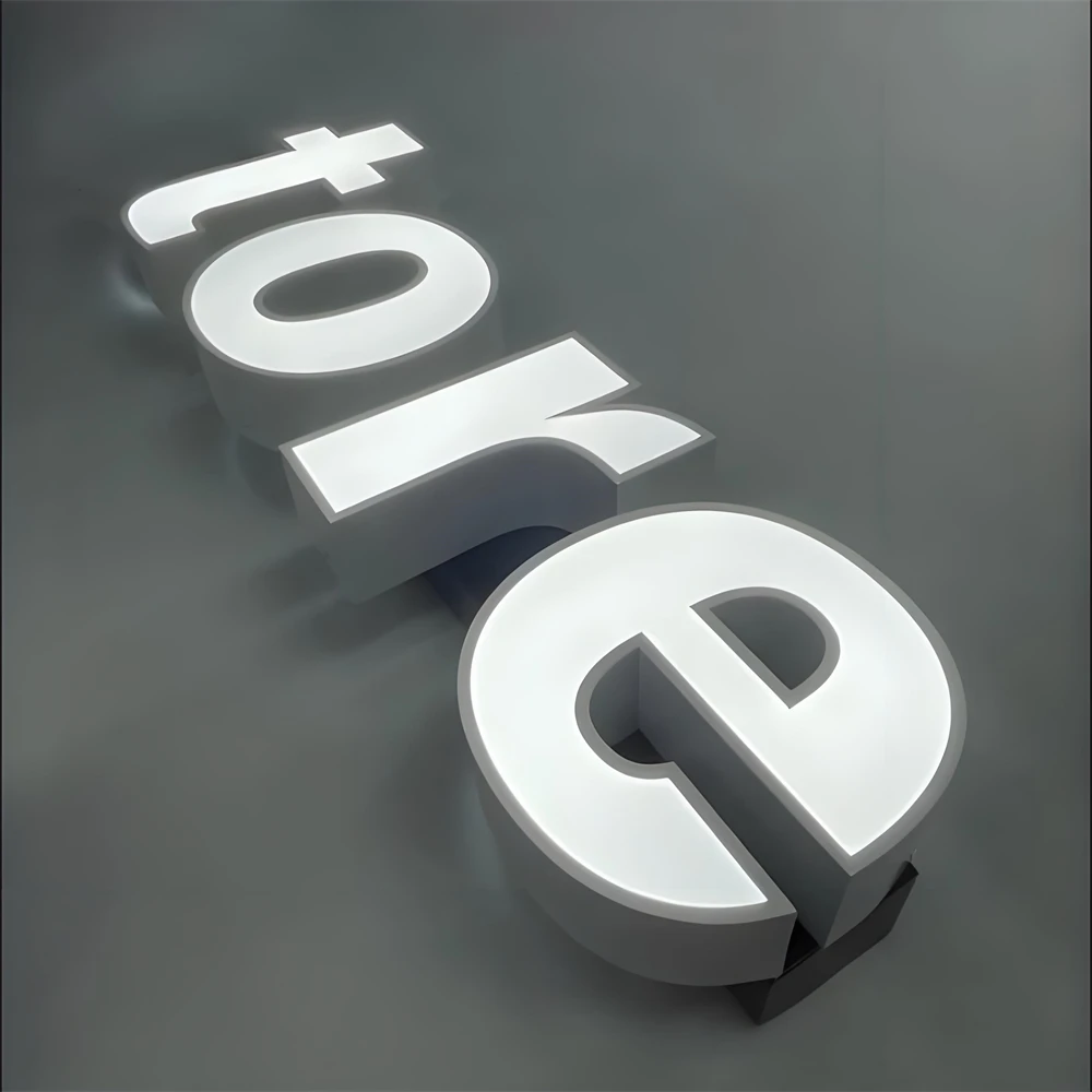 Custom Logo 3D Channel Letter Signs Advertising Signboard LED Acrylic  Business Vape Shop Sign