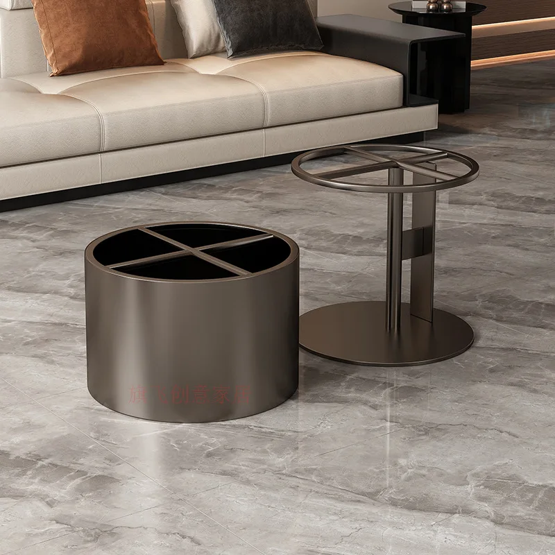 Table basse de luxe légère, combinaison de taille de jambe, support de table basse rond en pierre de