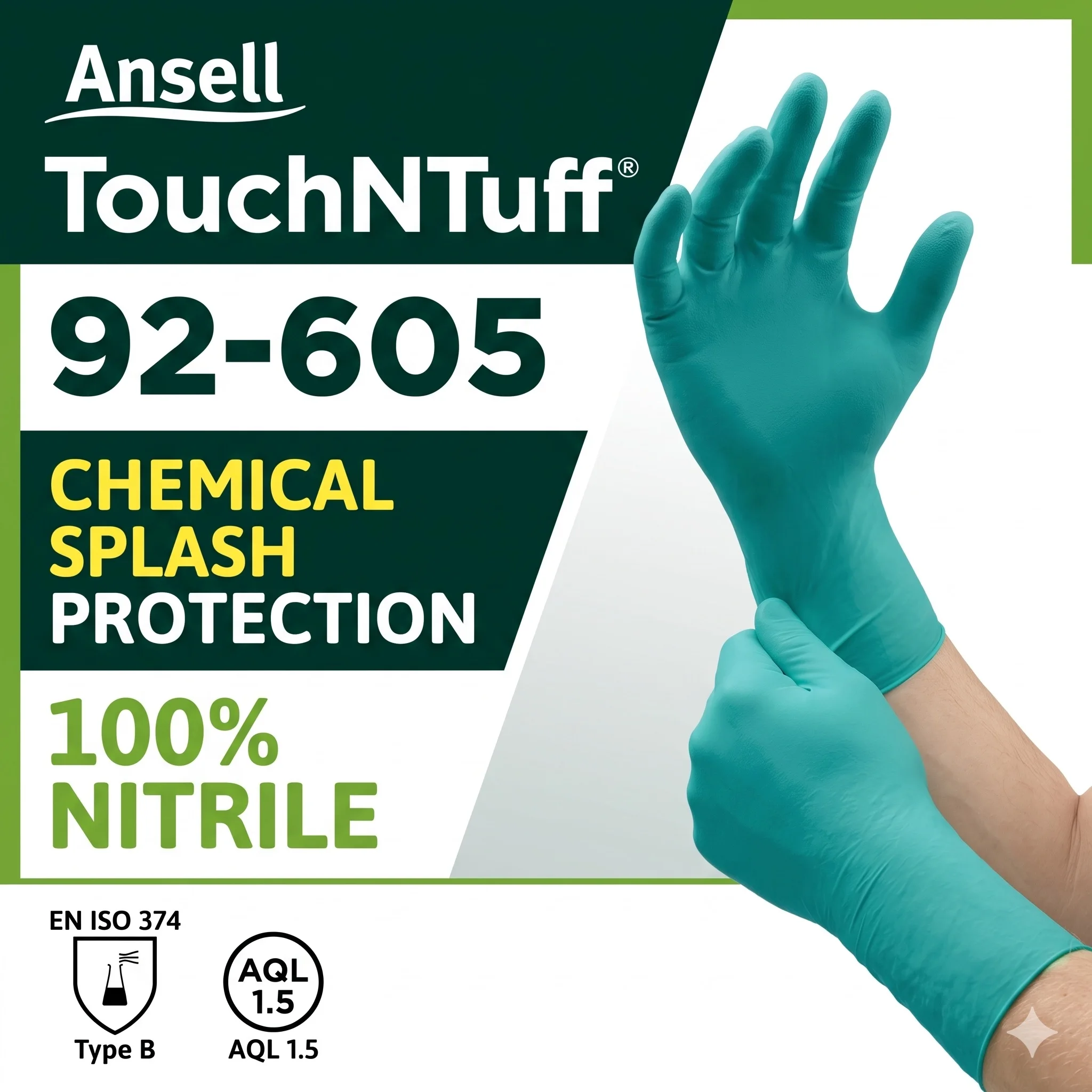 Ansell TouchNTuff 92-605 Work Gloves Nitrile Garden Rubber Guantes Disposable 100 Pcs 50pair Diesel Resistant Lot For Nails Tech