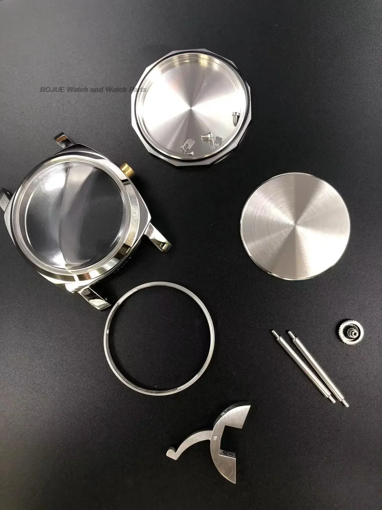 47mm PAM Vintage Retro Stainless Steel Watch Case for 6152/1 Crown Guard ETA6497/6498/ST3600 Mechanical Movement Mod Accessories