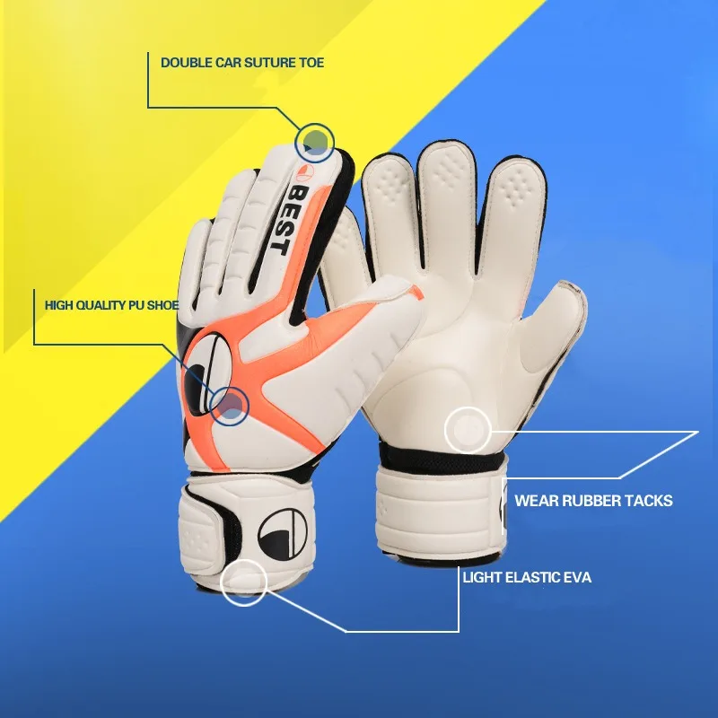 Guantes de portero de fútbol para adultos, manoplas de látex a prueba de colisiones, equipo de protección para entrenamiento de fútbol, resistentes al desgaste, transpirables