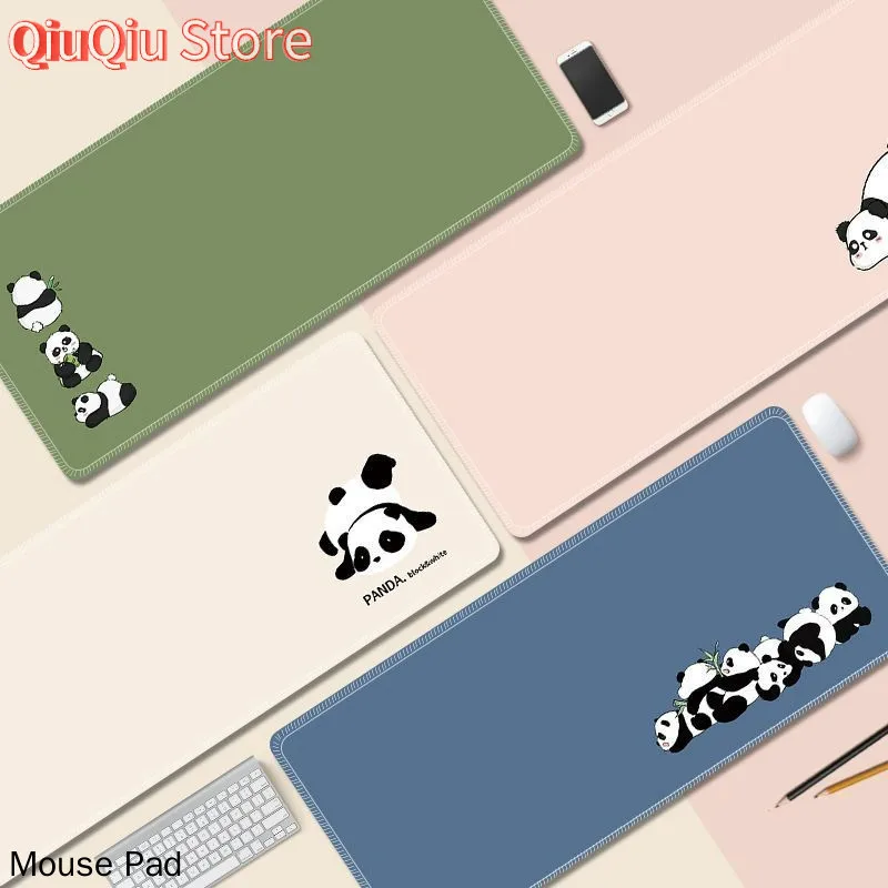 Cute Panda Mouse Pad Large Office Study Rubber Desk Mat Simple Ins Style Keyboard Mat