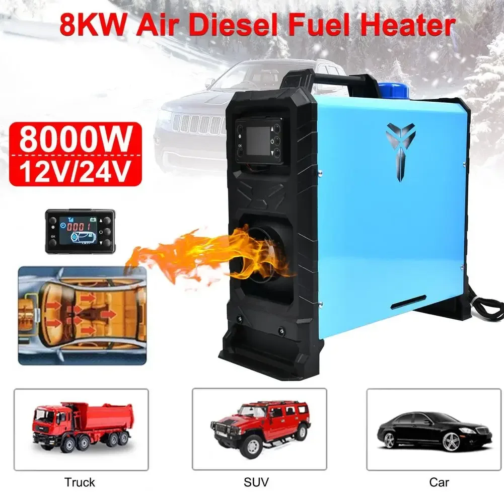 

12V 24V Diesel Air Heater 5KW 8KW All in One Parking Heater with LED Display Control for Home RV Vehicle Camper Vans Heating