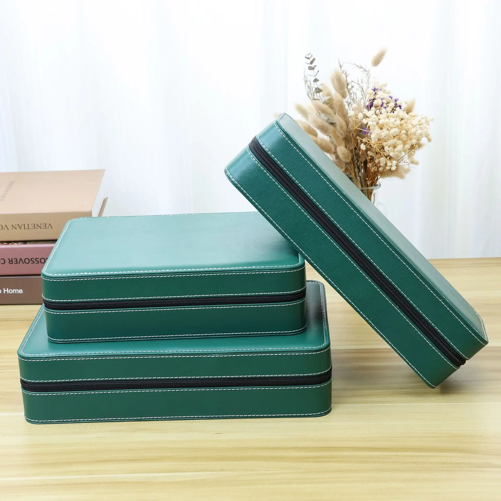 2023 New 6/10/12 Girds Portable Watch Storage Boxes Organizer with Zipper Classic Style  Multifunctional Watch Display Box
