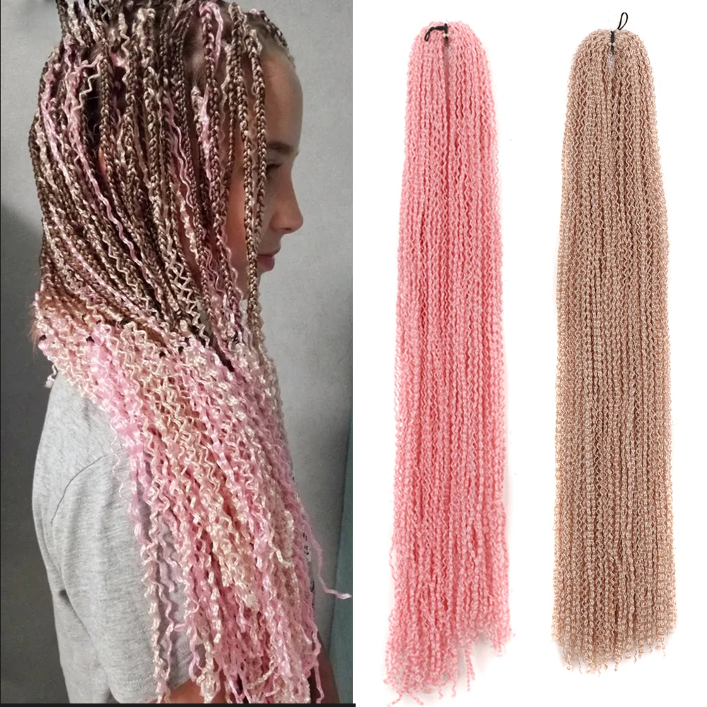 

Synthetic Micro Zizi Braids Hair Pre-looped Thin Box Braids 24inch Long Crochet Braiding Hair Extensions For Women Kids