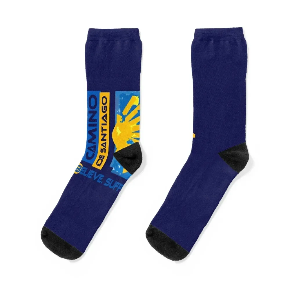 

Camino de Santiago. Way of St. James. Hiking logo. Socks soccer anti-slip sport Hiking boots Running Socks Woman Men's