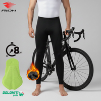 RION Men's Bicycle Pants Long Trousers Fleece Cycling Tights Road Bike MTB Clothes Dolomiti Pad 8H Winter Outdoors Riding Warm
