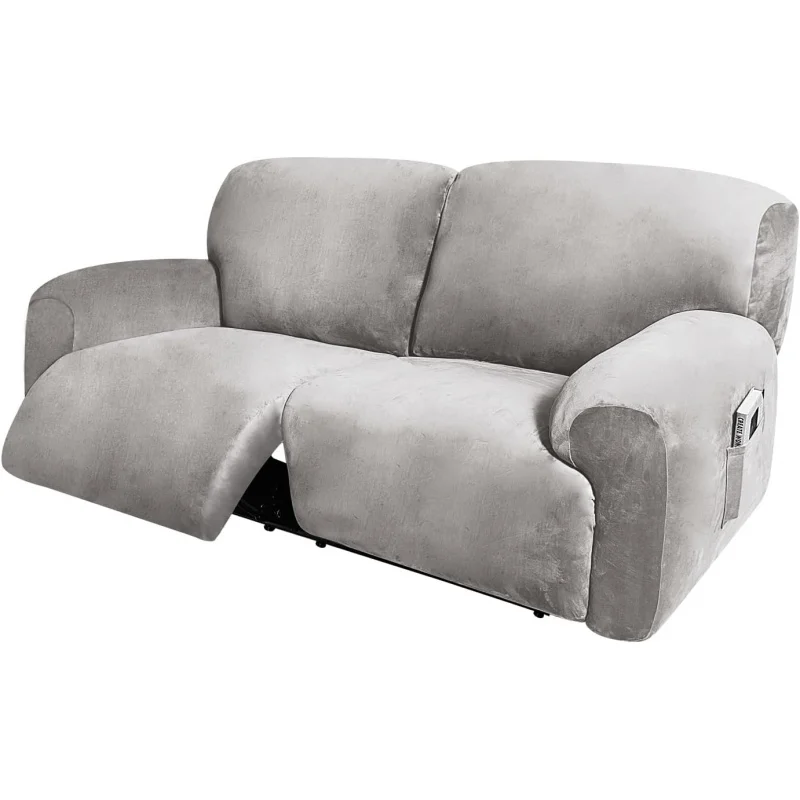 

75 to 100 Inches, Two-Seat Sofa, Love Seat Covering, 6-Piece Velvet Stretch, Sofa Protective Covers