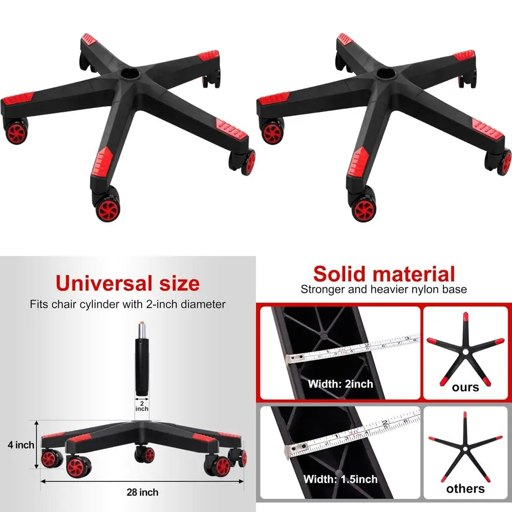 

28 Inch Durable Nylon Office Gaming Chair Base with 5 Swivel Casters