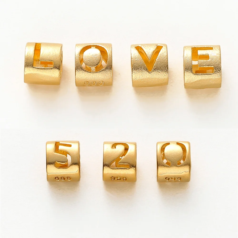 

18K Gold Color Plated Brass LOVE 520 Pendants Couple Tube Beads Charms Pendan for DIY Necklace Jewelry Making Accessories