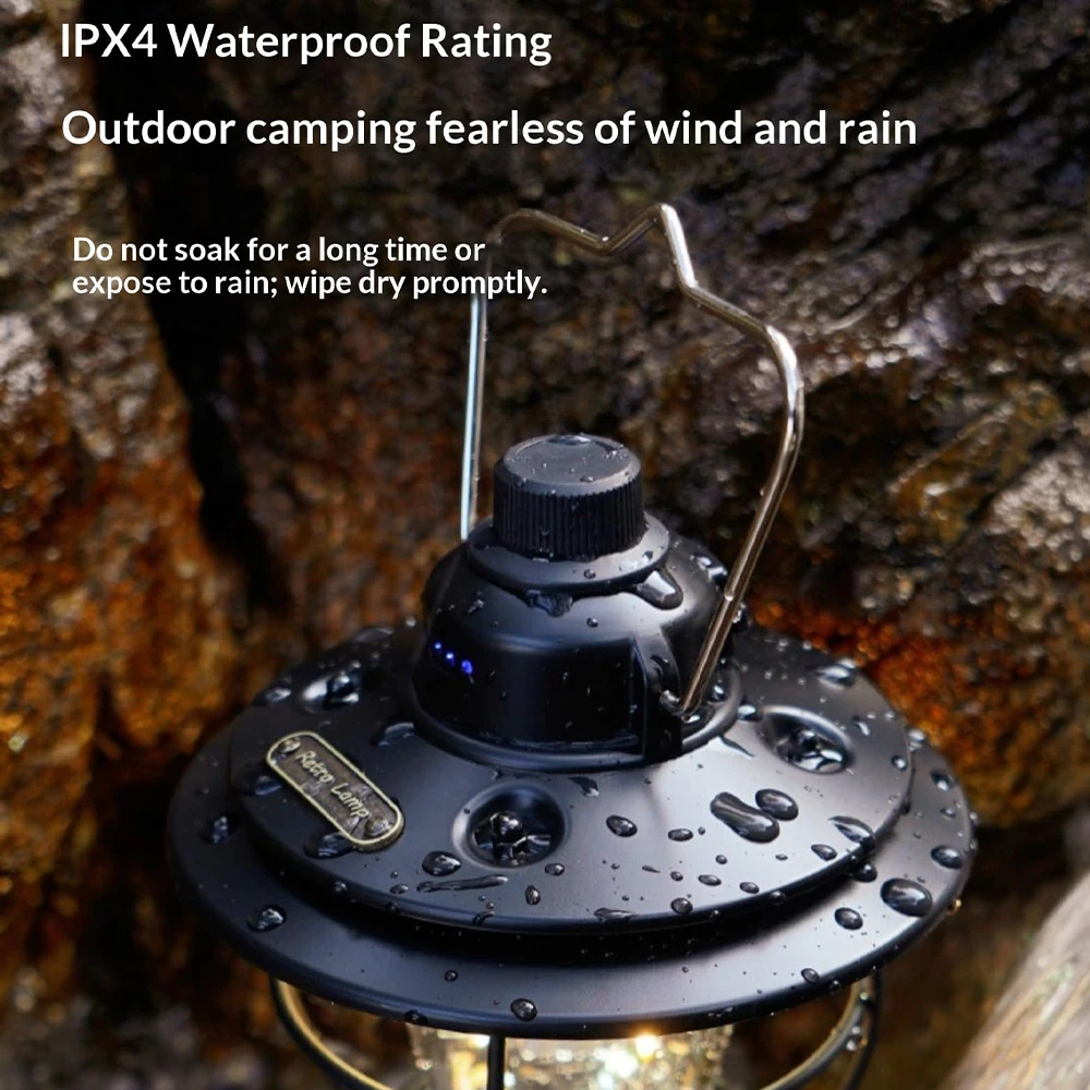 Retro Outdoor LED Light Three Modes Of Energy-saving Lighting Portable Waterproof And Dustproof Camping Light 2000mAh