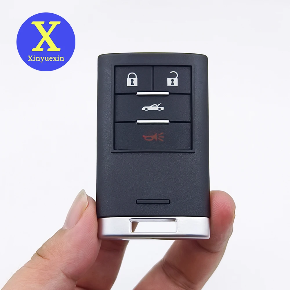 

Xinyuexin автомобильный ключ с дистанционным управлением, 4 кнопки для Cadillac STS CTS SRX XTS ATS 2010 2011 2012 2015 2008-2014 с лезвием