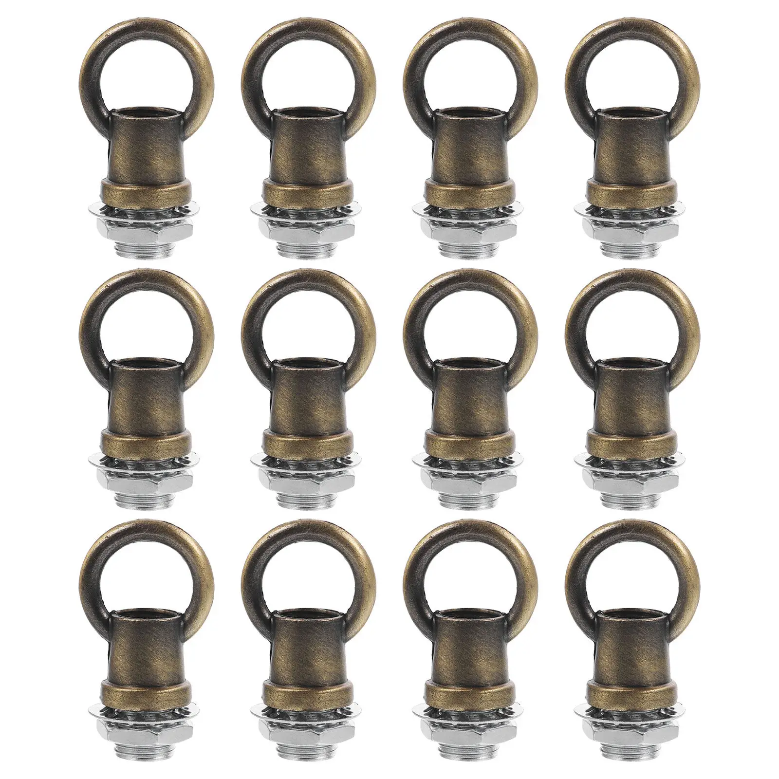 12Pcs M10 Load-Bearing Eyebolt Hooks Heavy-Duty Ceiling Light Hanging Hardware Pendant Lamp Rings Chandelier Chain Fixing