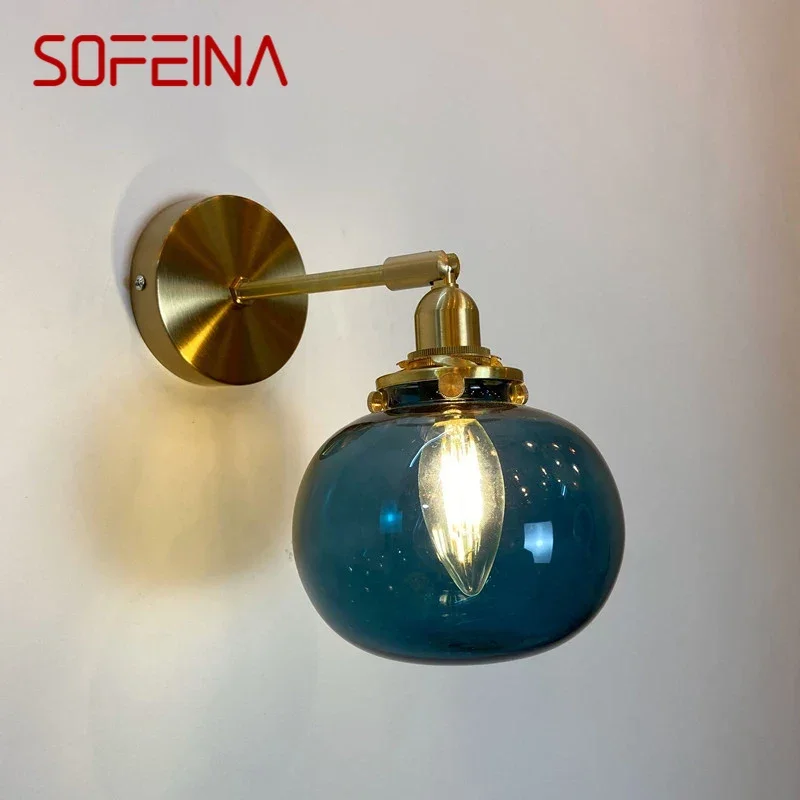 

SOFEINA Nordic Brass Wall Lamp Indoor Living Room Bedroom Bedside Lamp Modern Hotel Corridor Hallway Wall Lamp