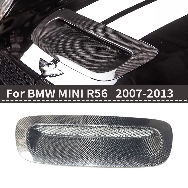 Carbon Fiber Hood Air Intake Scoop For MINI Cooper S R56 OEM Style Bonnet Air Outlet Vent Auto Exterior Accessories 2007-2013