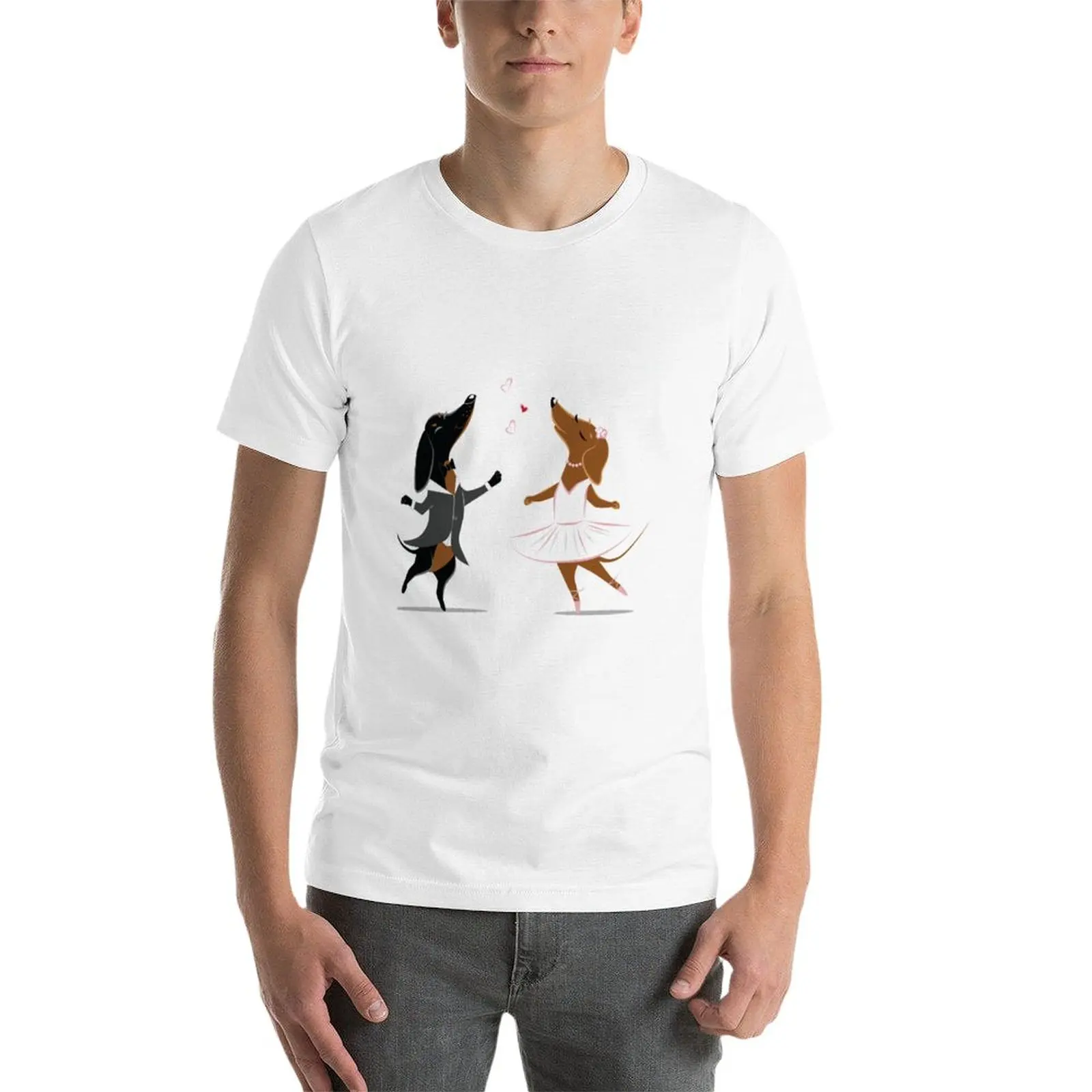 New Dachshund couple dancing T-Shirt black t shirts hippie clothes heavyweight t shirts mens graphic t-shirts hip hop