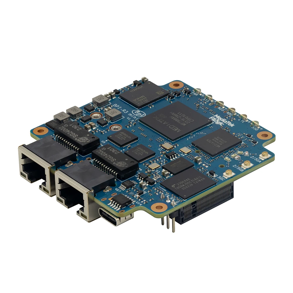 Banana Pi BPI-R3 Mini Router Board MediaTek MT7986 2G RAM 8G eMMC support Wi-Fi6 2.4G/5G with MT7976C, 2x 2.5GbE ethernet port