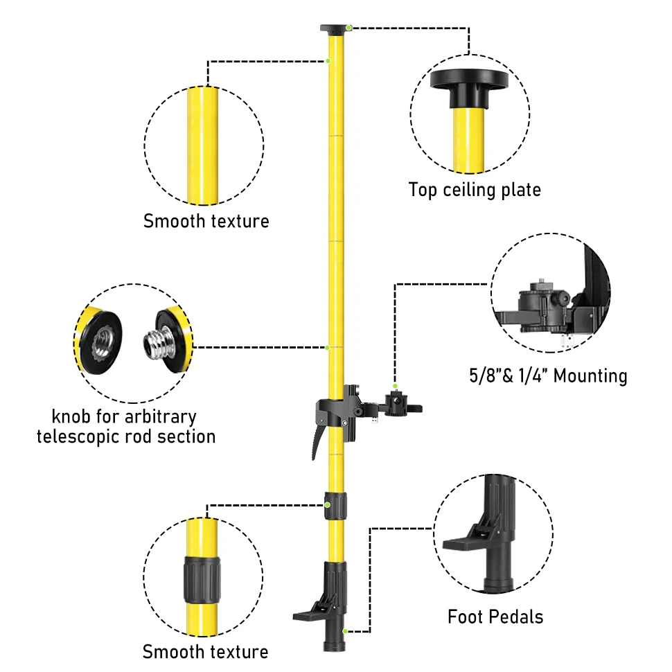 Special Offer for Clubiona 4M Laser Tripod Telescoping Pole Ceiling and Floor Support Stand for Laser Level