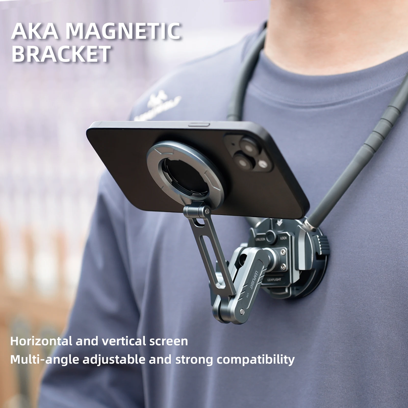 Suporte magnético para telefone LEAPLIGHT com porta Arca 360 °   Suporte de tripé de telefone de ajuste para Android da série MagSafe iPhone 12/13/14/15/16