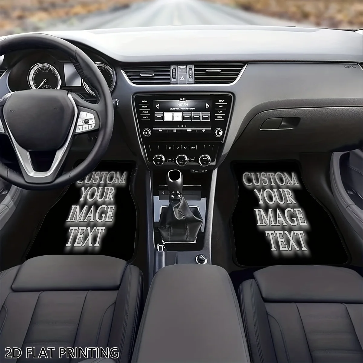 4pcs Custom Photo Car Floor Mats - Personalized With Your Own Image/Text, Fit 95% Vehicles (Cars, SUVs, Vans) - Add 4 Photos/Tex