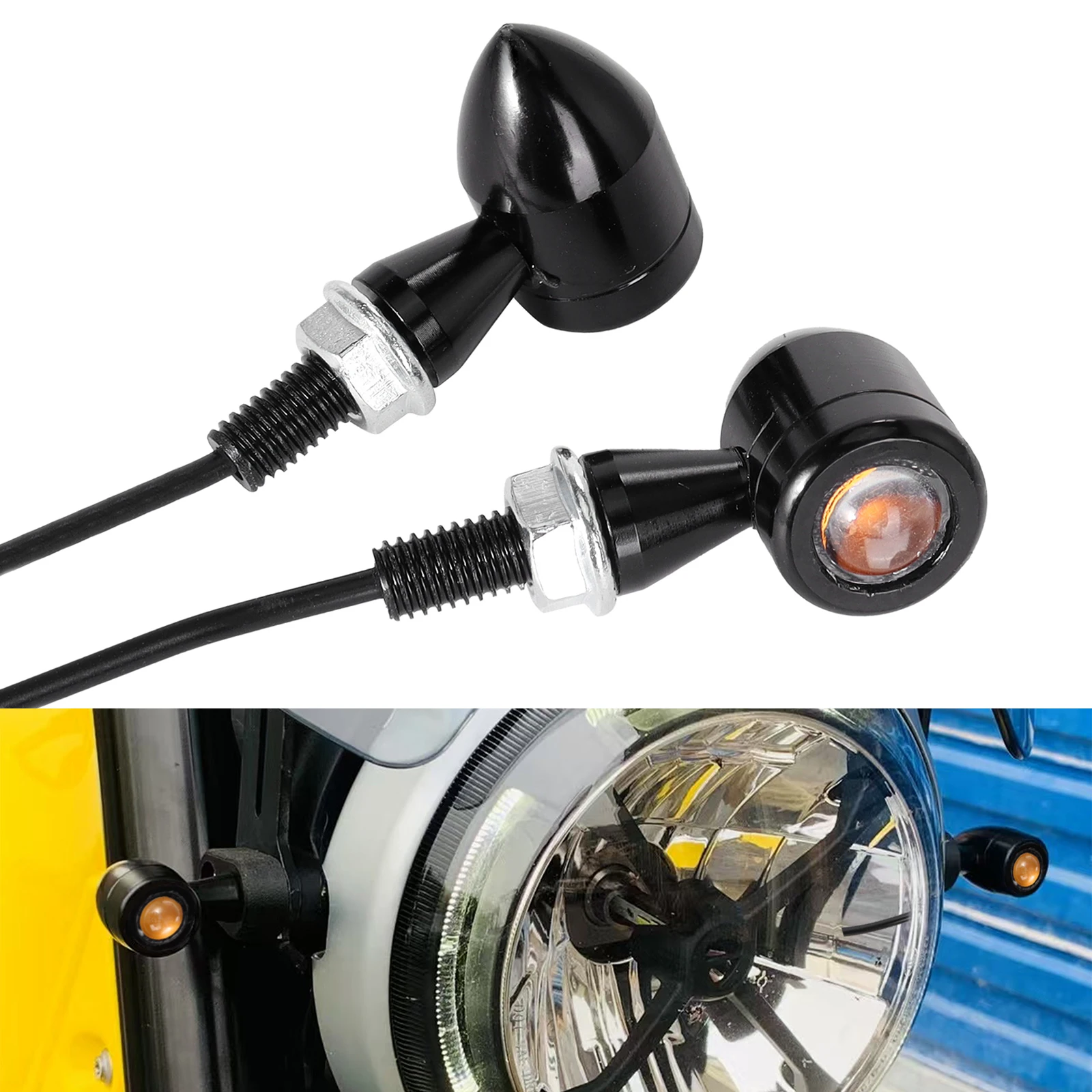Mini LED Bullet Motorcycle Turn Signals Light Indicator Amber Lamp 12V For Honda For Yamaha Blinker Signal Lights