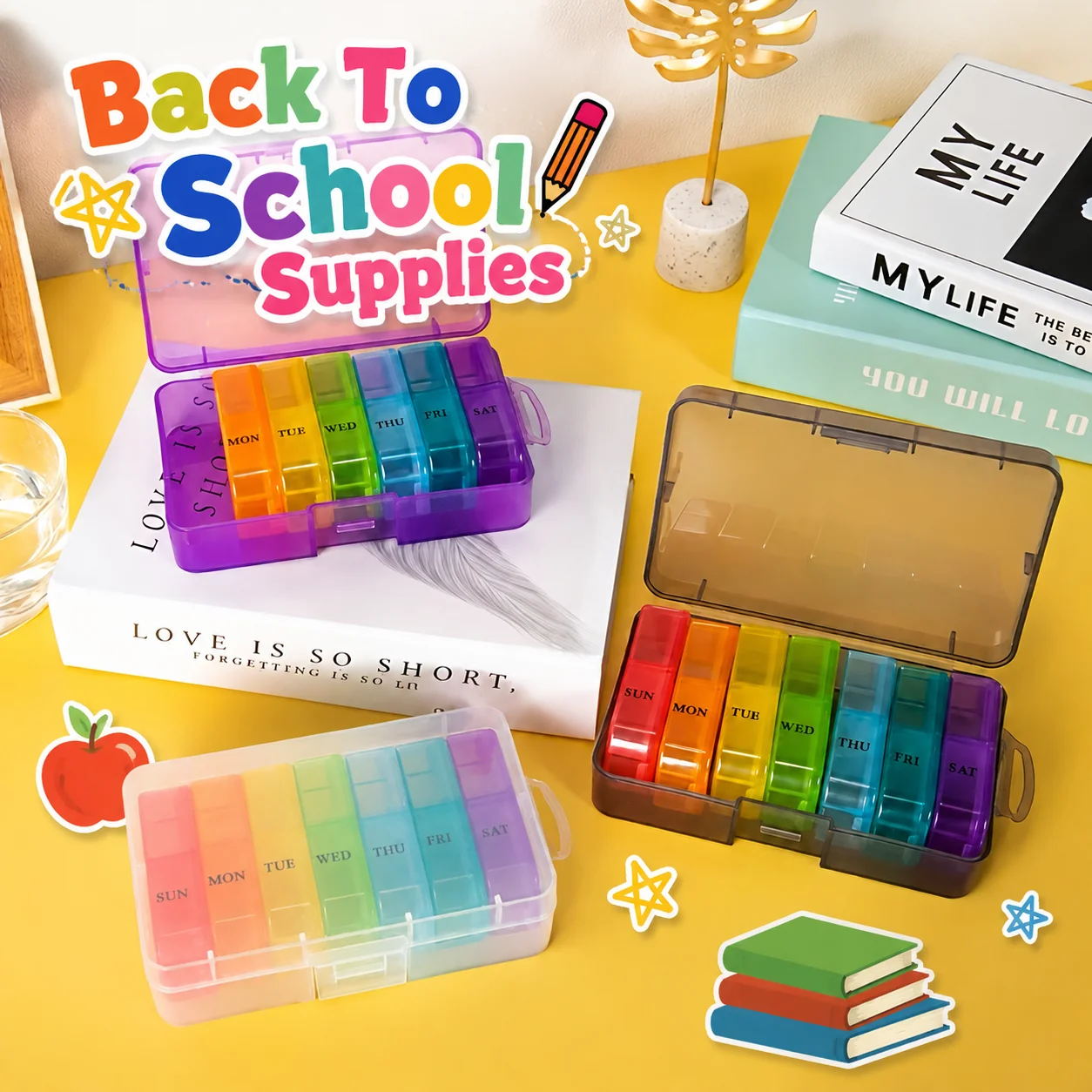 1 Set Weekly Pill Case Pillbox 7 Days Medicine Tablet Box Portable Travel Drugs Storage Organizer Secret Compartments Pill Box