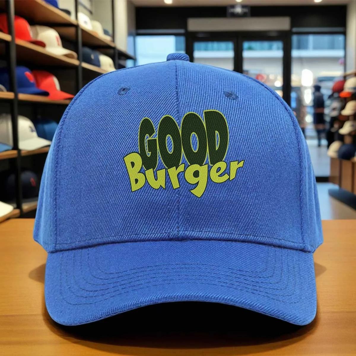 Good Burger Baseball Cap, Retro Style Fast Food Logo Hat, Adjustable Dad Hat for Casual Wear