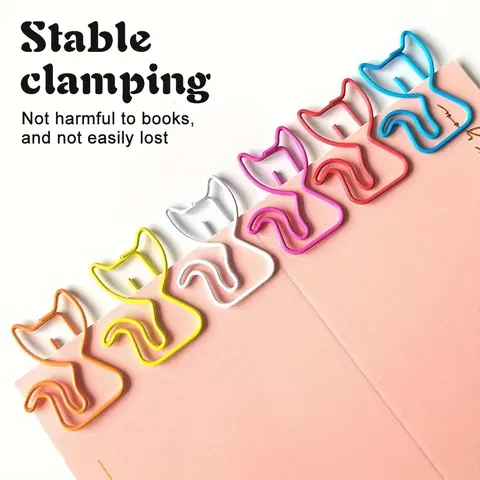 50 पीस बिल्ली के आकार का पीई पेपर क्लिप रंगीन कार्टून पशु पेपर क्लिप बुकमार्क बाइंडिंग नोट सजावट स्टेशनरी बाइंडर क्लिप 6 best sales पेपर क्लिप्स - №5