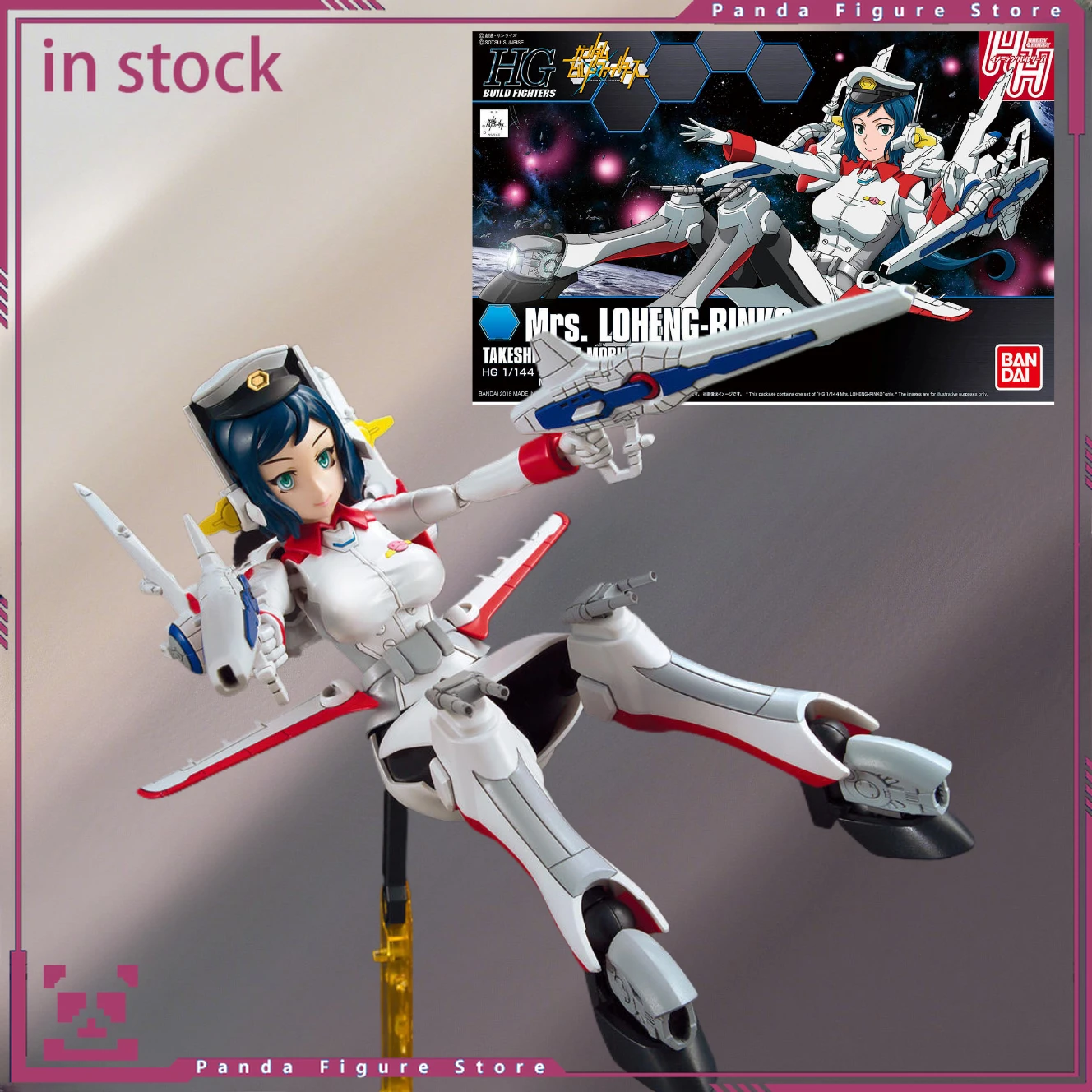 

GUNDAM Anime Model HGBF 1/144 Mrs. LOHENG-RINKO TAKESHI IORI'S MOBILE SUIT Action Figure Toys Gifts Bandai Original