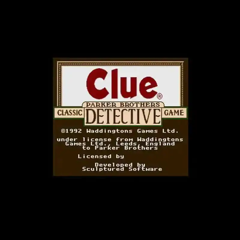 Carte de jeu personnalisée Clue NTSC 16 bits, grande carte grise pour joueurs américains 46 broches