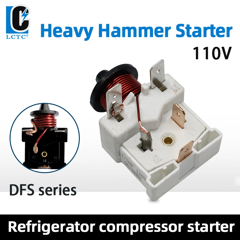 110v Refrigerator Compressor Starter Relay Hammer Starter Short