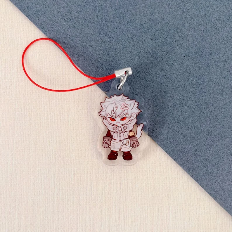 Anime Manga Style Acrylic Phone Charms Cartoon Character Bag Pendant Keychain Gift for Fans