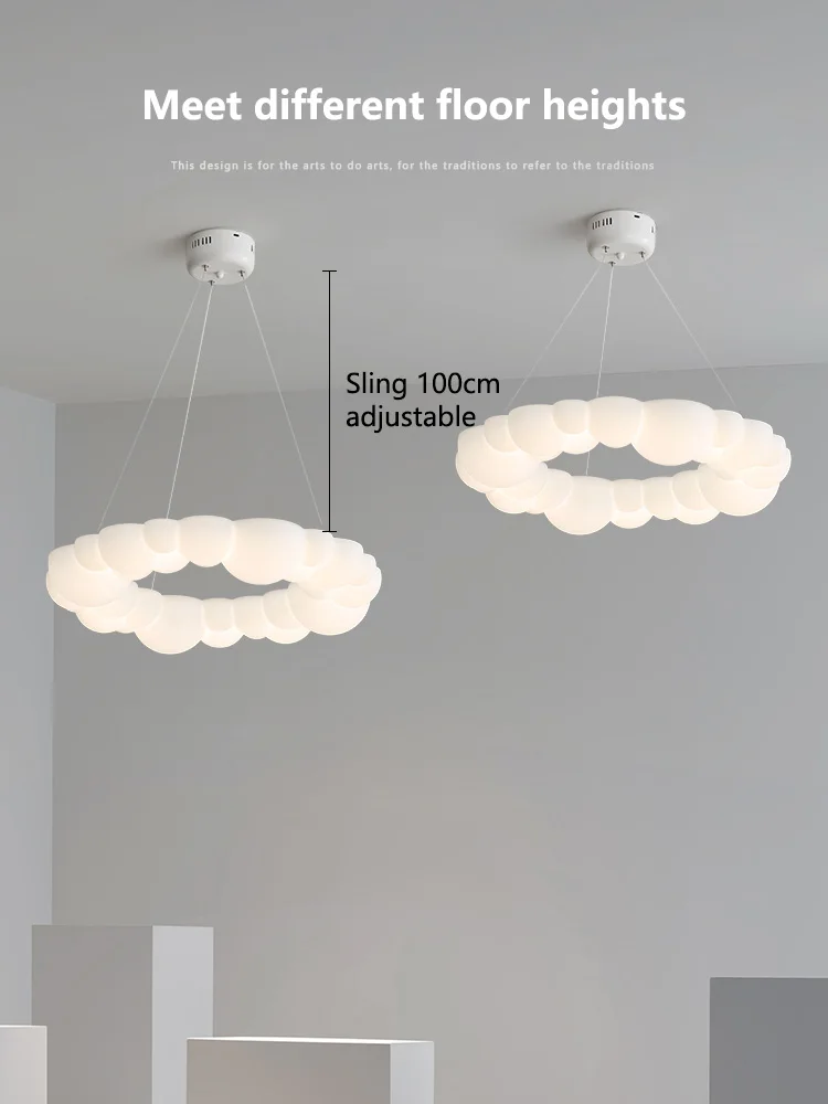 

Nordic living room pendant lamp modern simple atmosphere cream wind lamp decoration bubble restaurant lamp master bedroom lamps