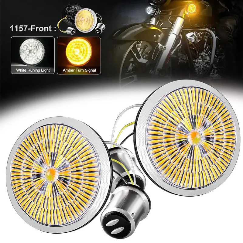 Motorcycle Front 1157 LED Turn Signal Light Bullet Style 1156 Indicator brake light For Harley Sportster Dyna Touring Softail