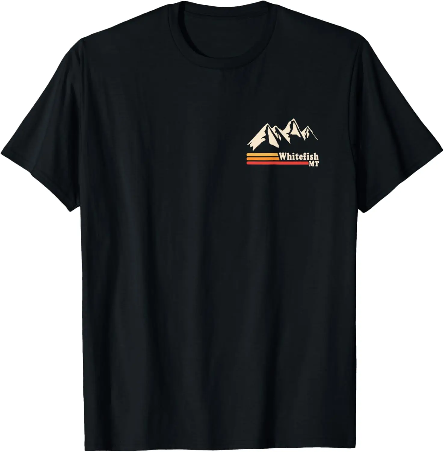 Retro Whitefish Montana Rocky Mountains Ski T-Shirt 100% Cotton Trendy Y2K Short-Sleeve Tee – Soft, Quick-Drying, & Moisture-Wicking; Ideal for Sports or Casual Wear; Great Gift for Christmas or Halloween.